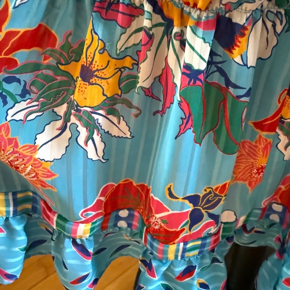 Floral Blue Diane Freis Dress - Picture 4 of 7